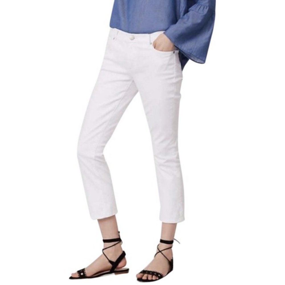 NWT Ann Taylor Straight  Mid Rise Crop Jeans White